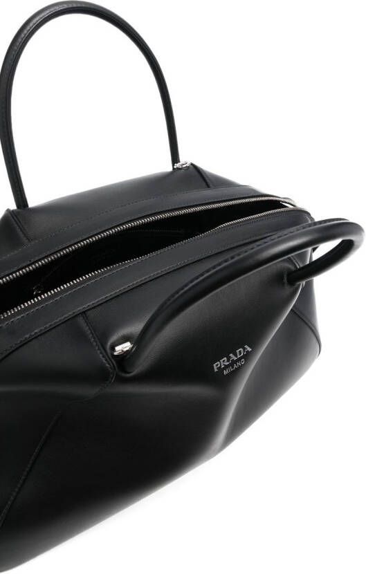 Prada Shopper met logoplakkaat Zwart