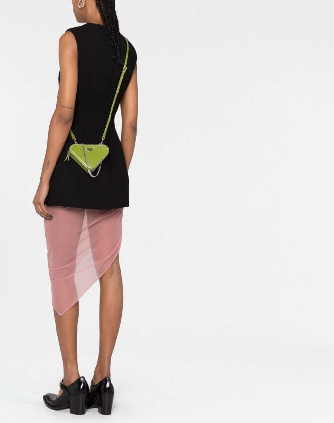Prada Mini-tas met logoplakkaat Groen