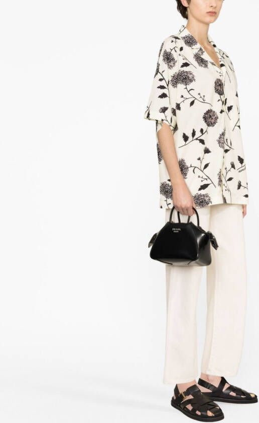 Prada Shopper met logoplakkaat Zwart