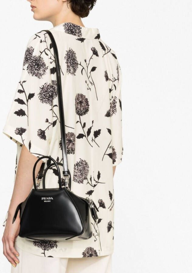 Prada Shopper met logoplakkaat Zwart