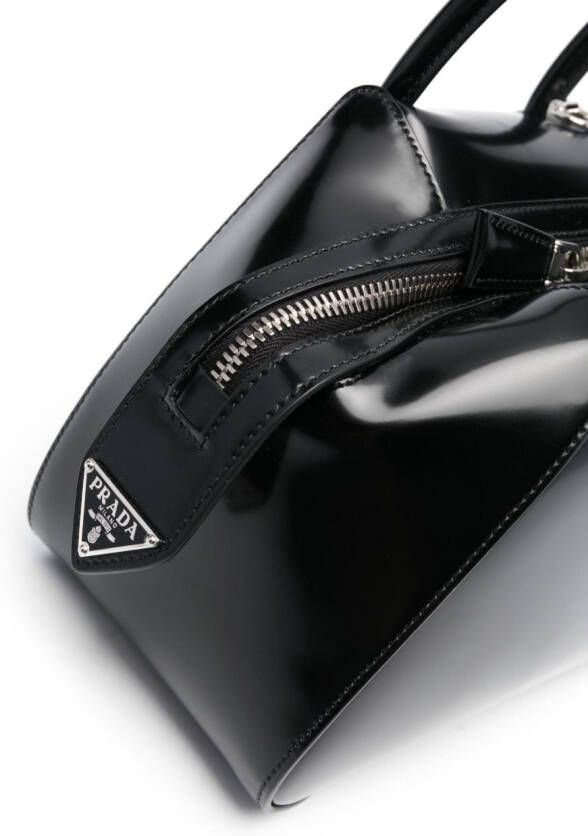 Prada Shopper met logoplakkaat Zwart