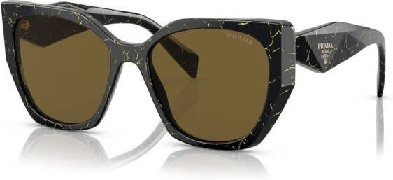Prada Eyewear Cat-eye zonnebril met marmerprint Zwart