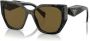 Prada Eyewear Cat-eye zonnebril met marmerprint Zwart - Thumbnail 2