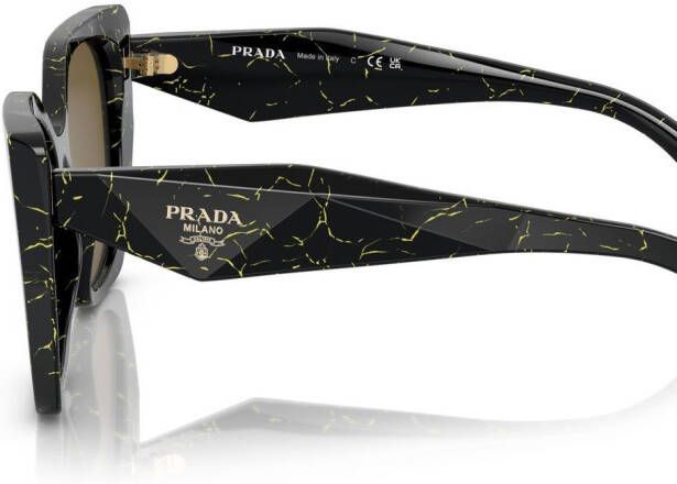 Prada Eyewear Cat-eye zonnebril met marmerprint Zwart