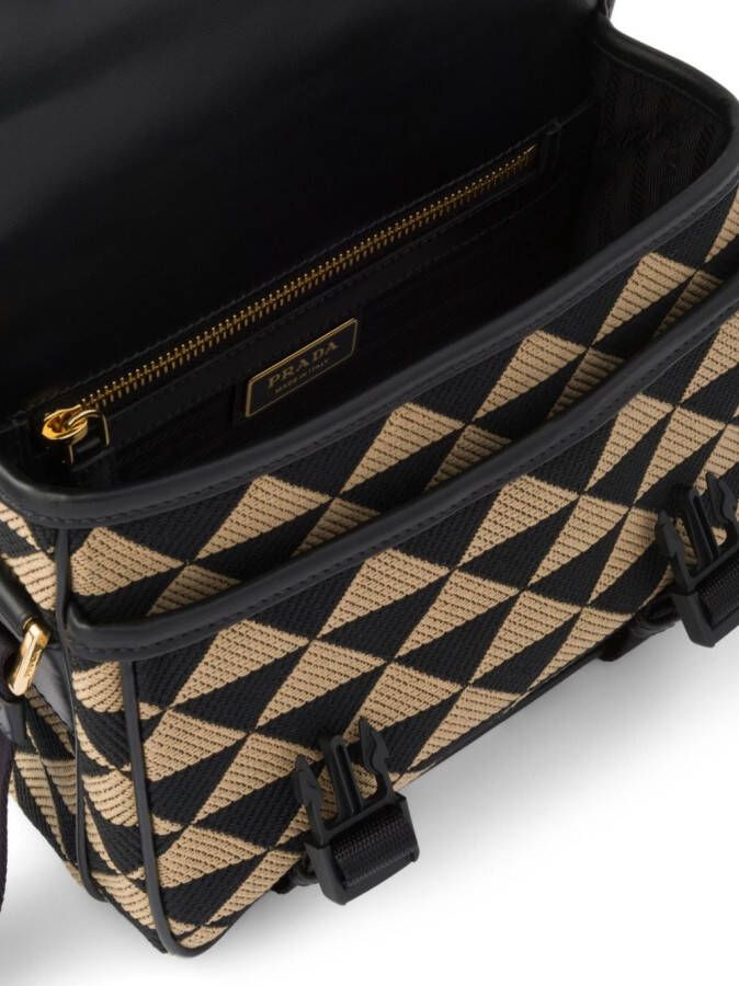 Prada Messengertas met borduurwerk Zwart