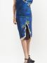Prada Midi-jurk met bloemenprint Blauw - Thumbnail 5