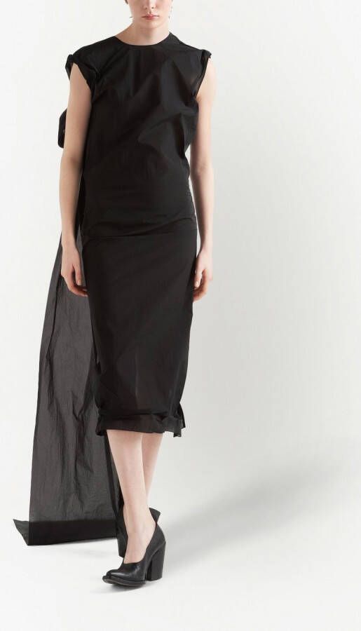 Prada Midi-jurk met gedrapeerd detail Zwart