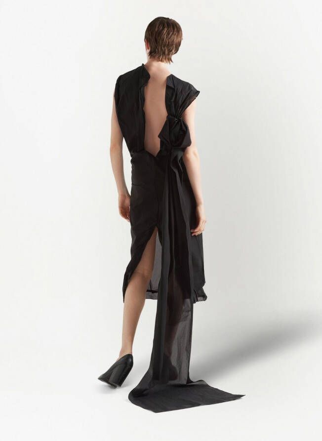 Prada Midi-jurk met gedrapeerd detail Zwart