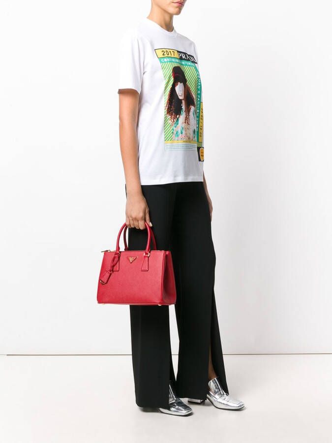 Prada mini Galleria tote Rood