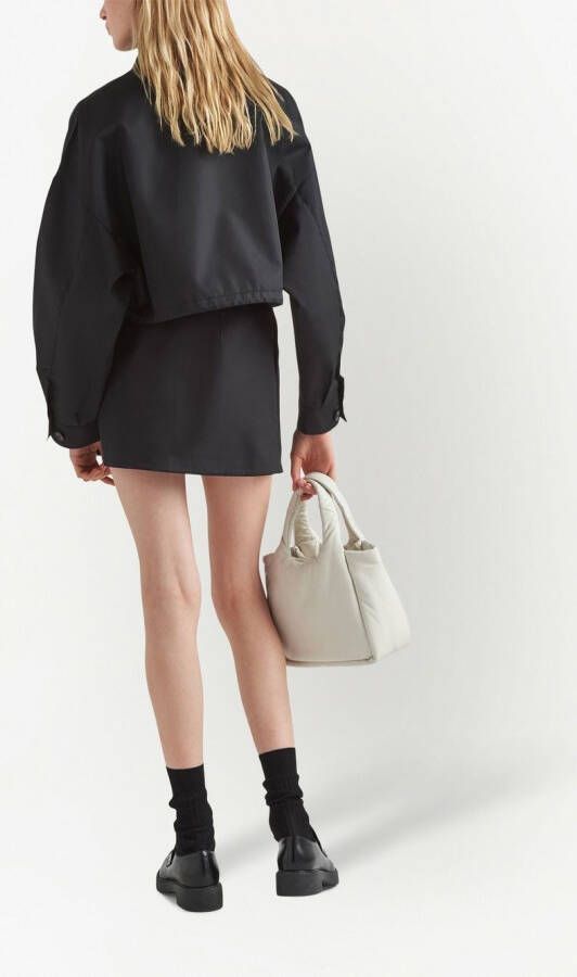 Prada Re-Nylon mini-rok met logo Zwart