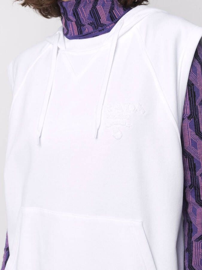 Prada Mouwloze hoodie Wit