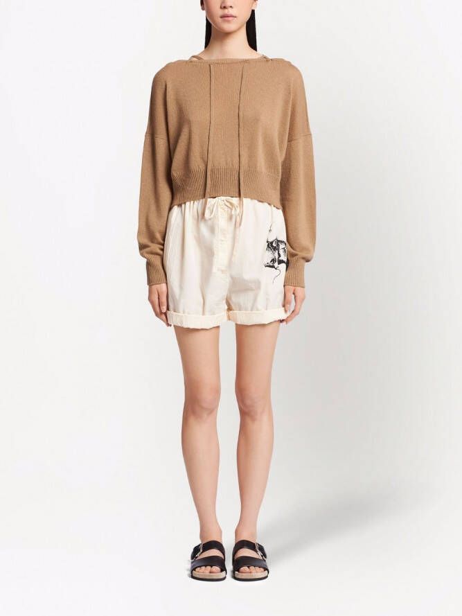 Prada Off-shoulder trui Beige