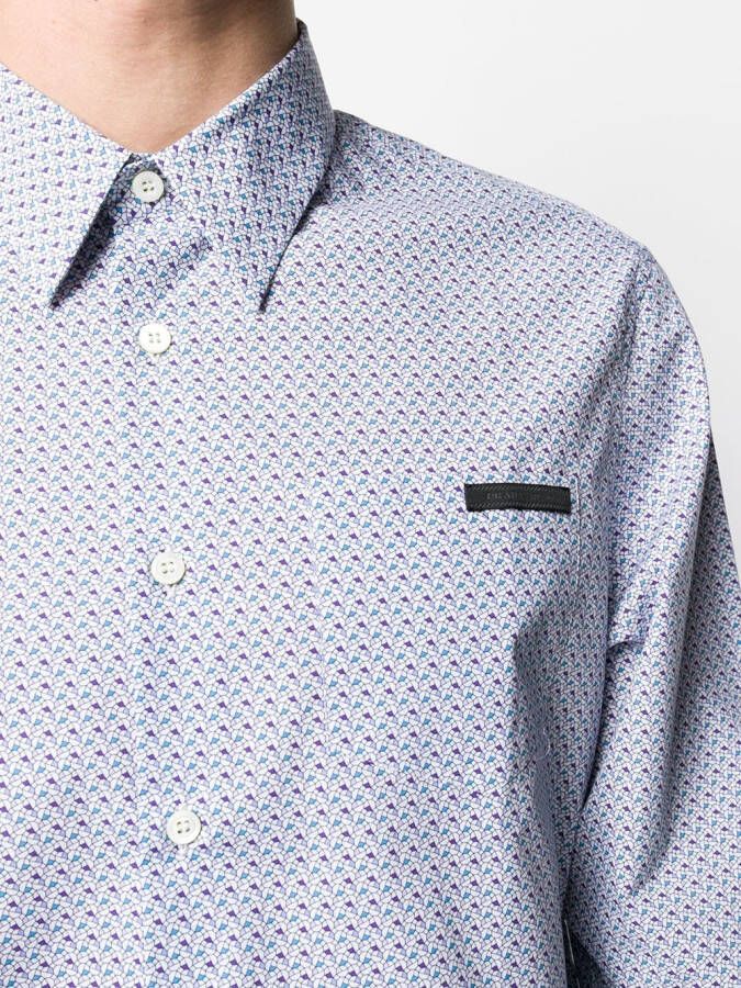 Prada Overhemd met abstracte print Blauw