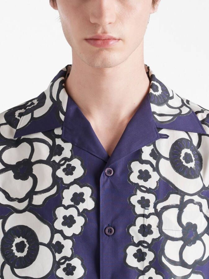 Prada Overhemd met bloemenprint Blauw