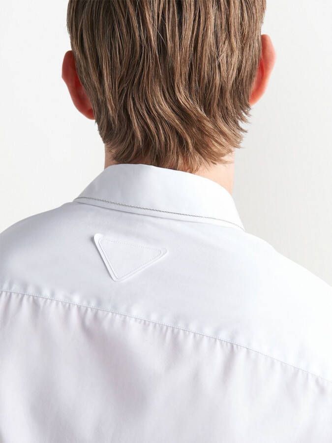 Prada Overhemd met geborduurde ketting Wit