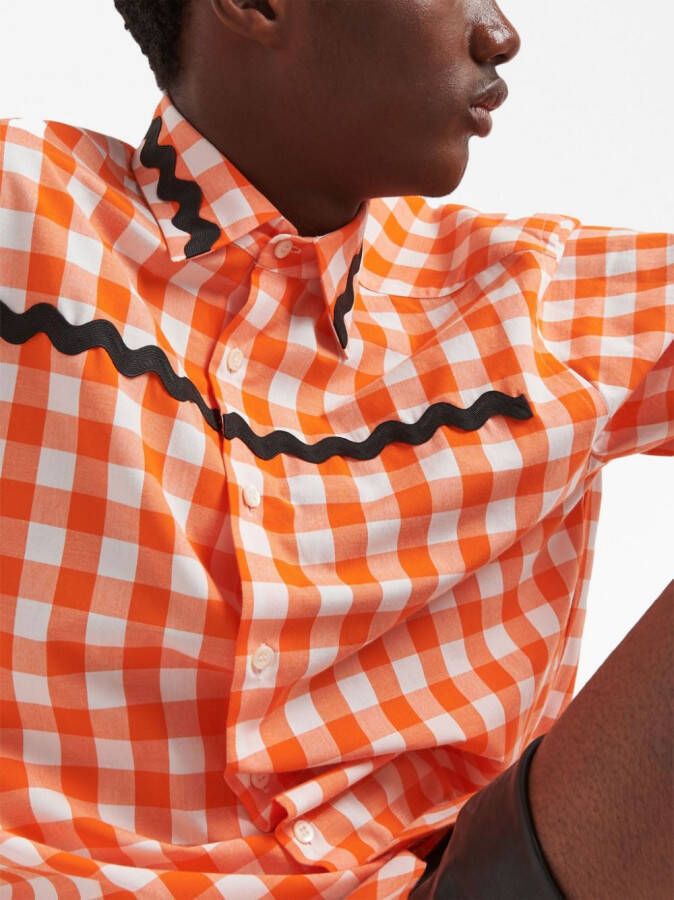 Prada Overhemd met gingham ruit Oranje