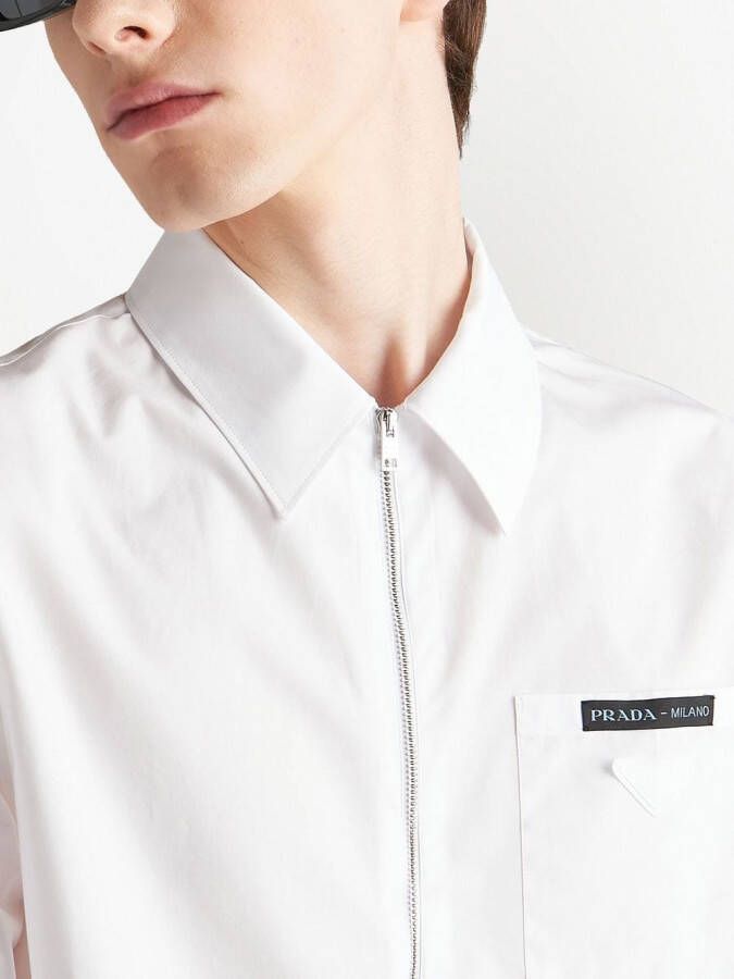 Prada Overhemd met logopatch Wit