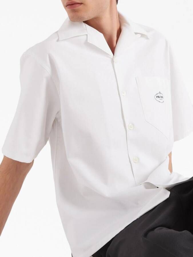 Prada Overhemd met logoprint Wit
