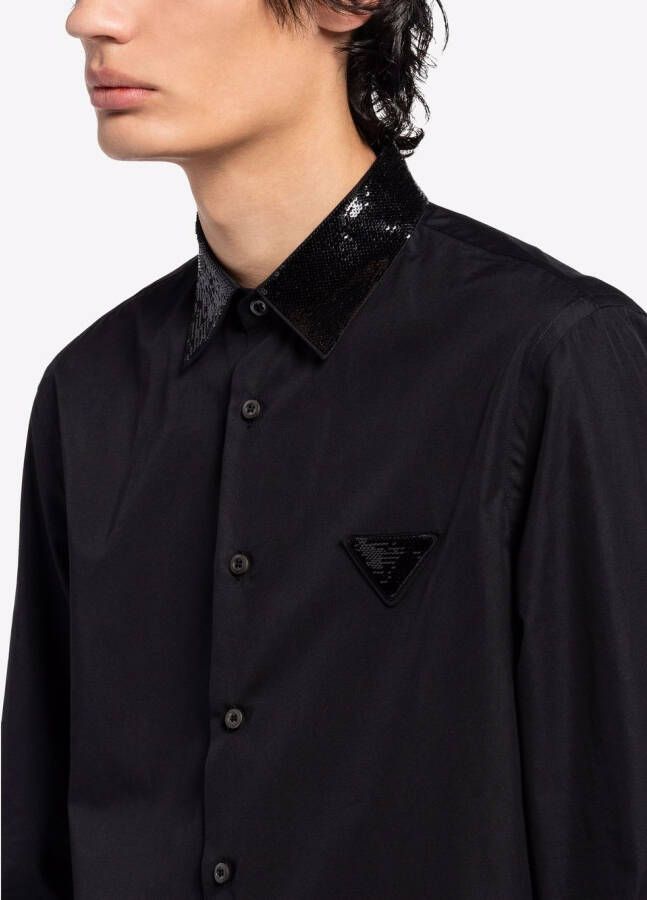 Prada Overhemd met pailletten Zwart