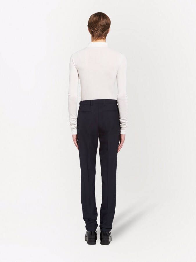 Prada Pantalon van wolblend Blauw