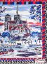 Prada Parijs sjaal met dessin Blauw - Thumbnail 3