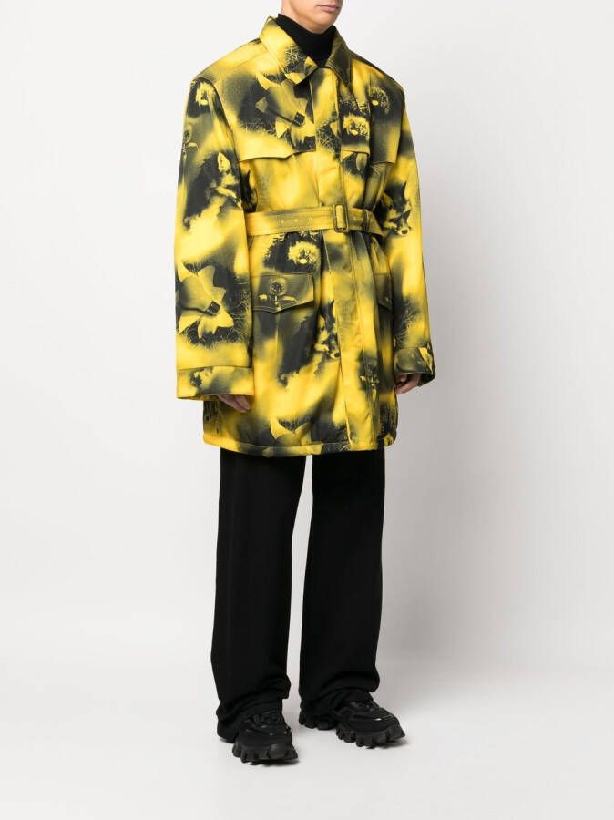 Prada Parka met abstracte print Geel