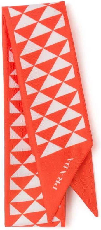 Prada Sjaal met patroon Oranje