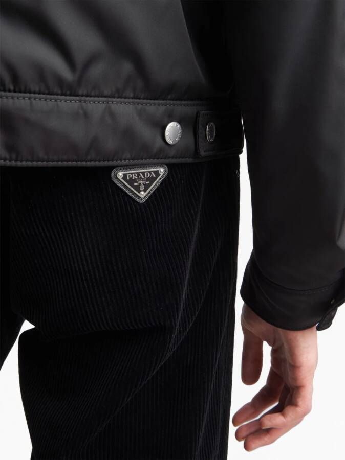 Prada Ribfluwelen broek met toelopende pijpen Zwart