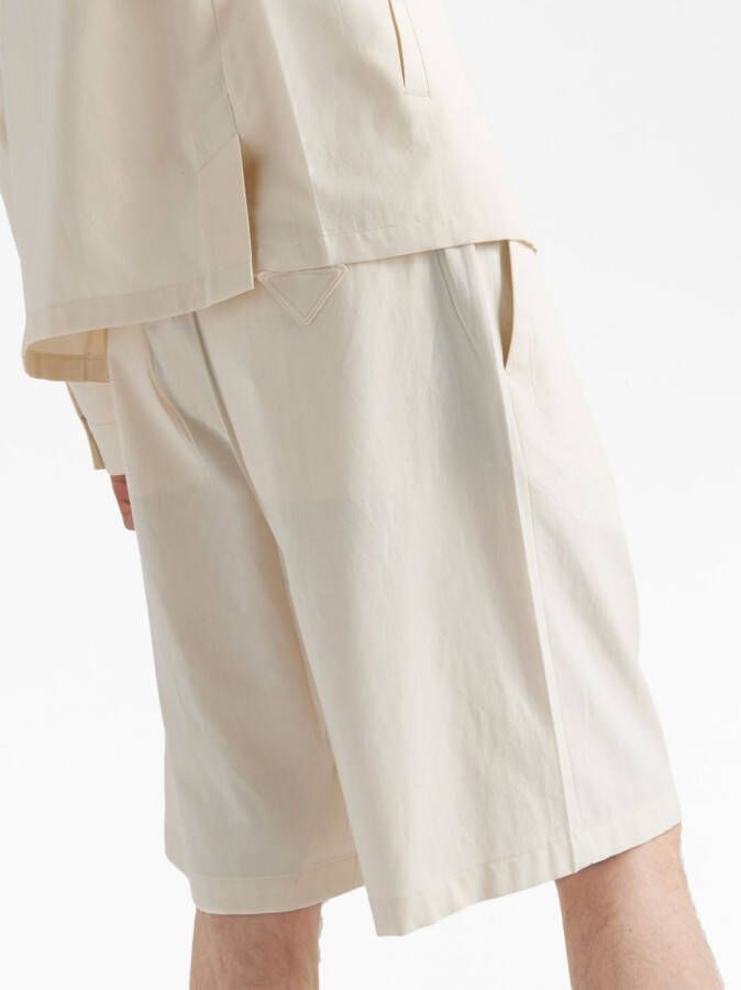 Prada Shorts met geplooid detail Beige