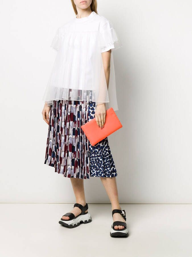 Prada Plooirok met abstracte print Blauw
