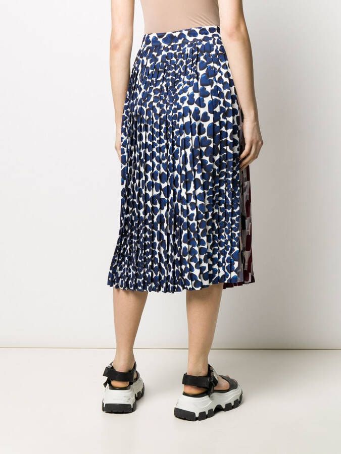 Prada Plooirok met abstracte print Blauw