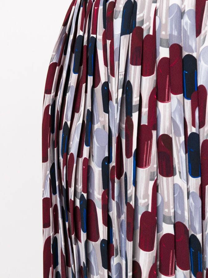Prada Plooirok met abstracte print Blauw