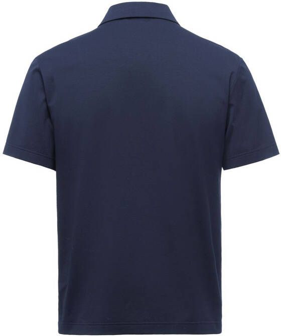 Prada Poloshirt met geborduurd logo Blauw