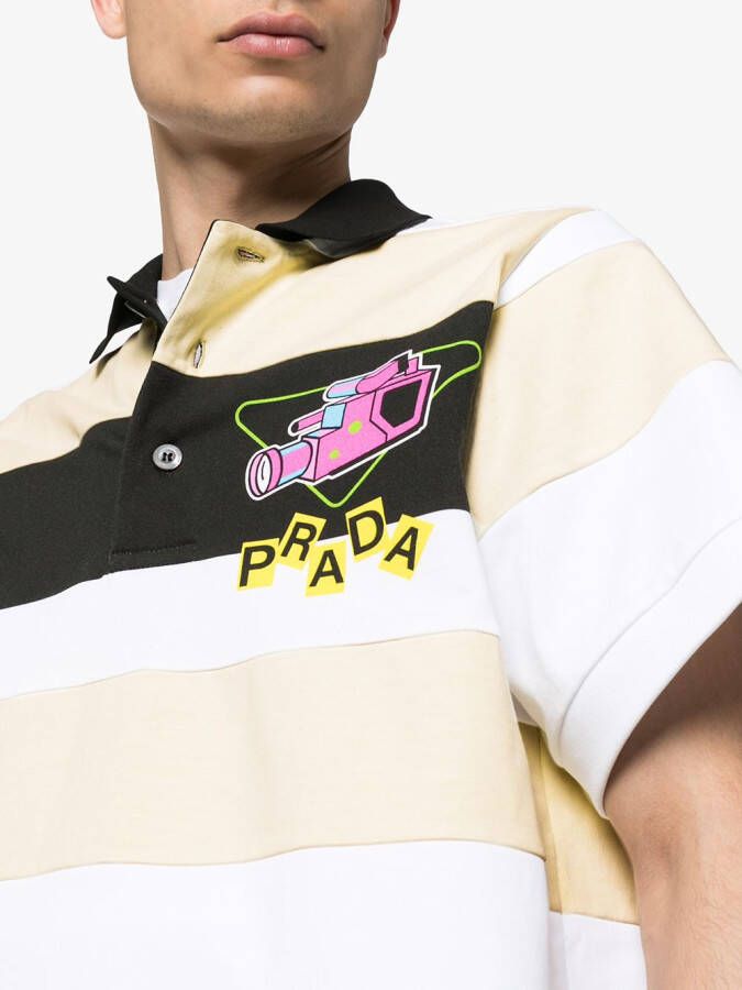 Prada Poloshirt met logo Wit
