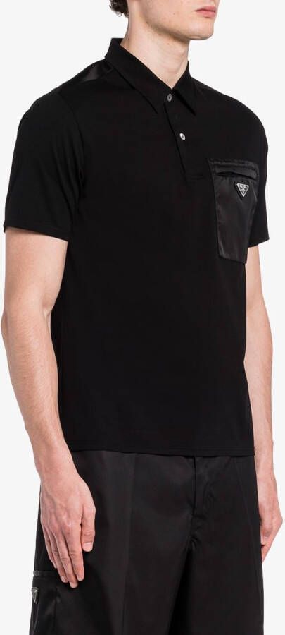 Prada Poloshirt met logo Zwart