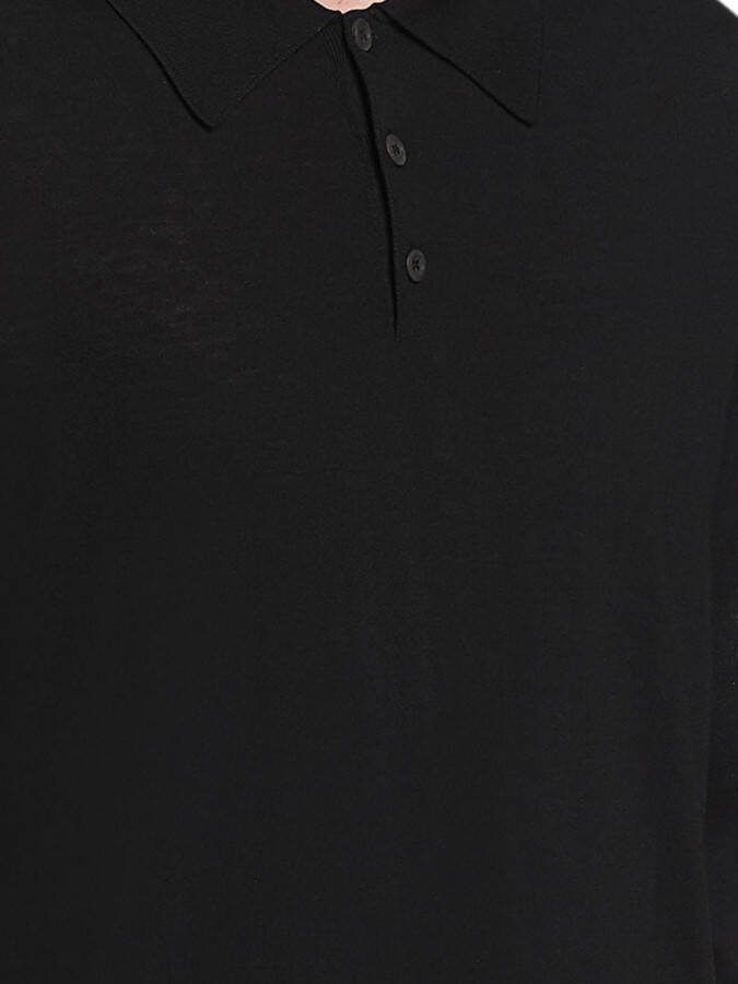 Prada Poloshirt van kamgaren wol Zwart