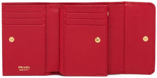 Prada Portemonnee met logo Rood