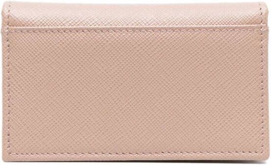 Prada Portemonnee met logoplakkaat Beige