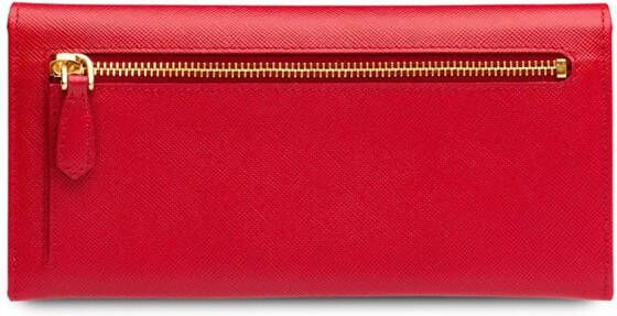 Prada Portemonnee met logoplakkaat Rood