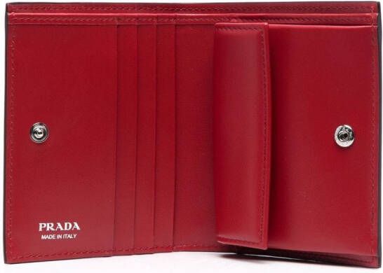 Prada Portemonnee met logoplakkaat Rood
