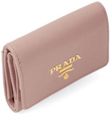 Prada Portemonnee met logoplakkaat Roze
