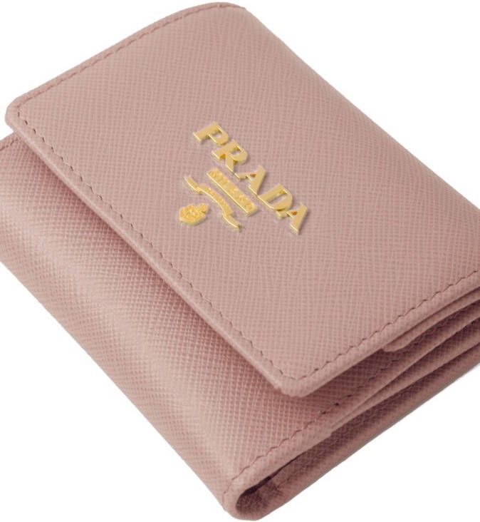 Prada Portemonnee met logoplakkaat Roze