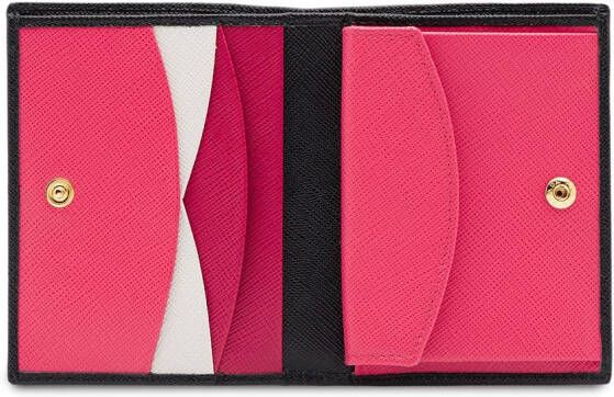Prada Portemonnee met logoplakkaat Zwart