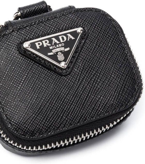 Prada Portemonnee met logoplakkaat Zwart