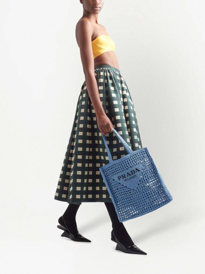 Prada Raffia shopper Blauw
