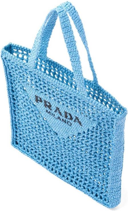 Prada Raffia shopper Blauw