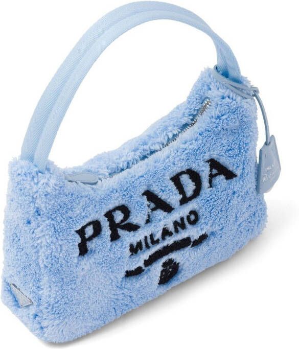 Prada Re-Edition 2000 terry kleine tas Blauw