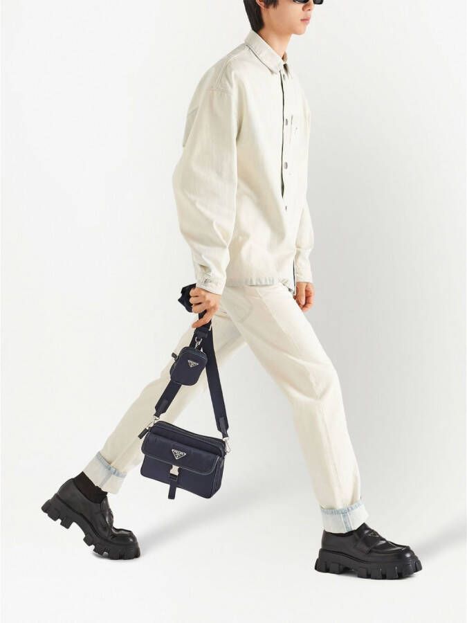 Prada Re-Nylon crossbodytas Blauw