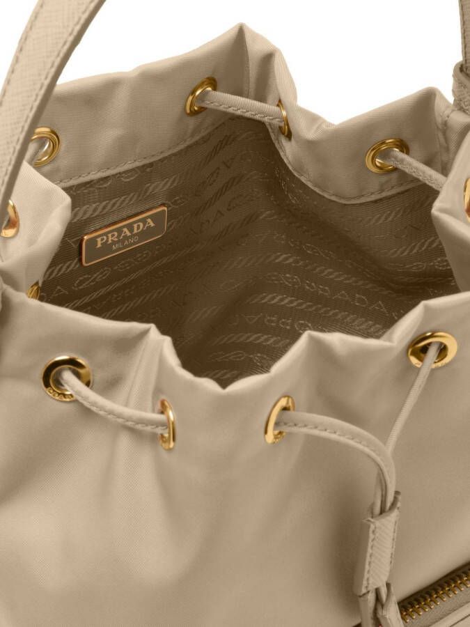 Prada Re-Nylon Duet bucket-tas Beige