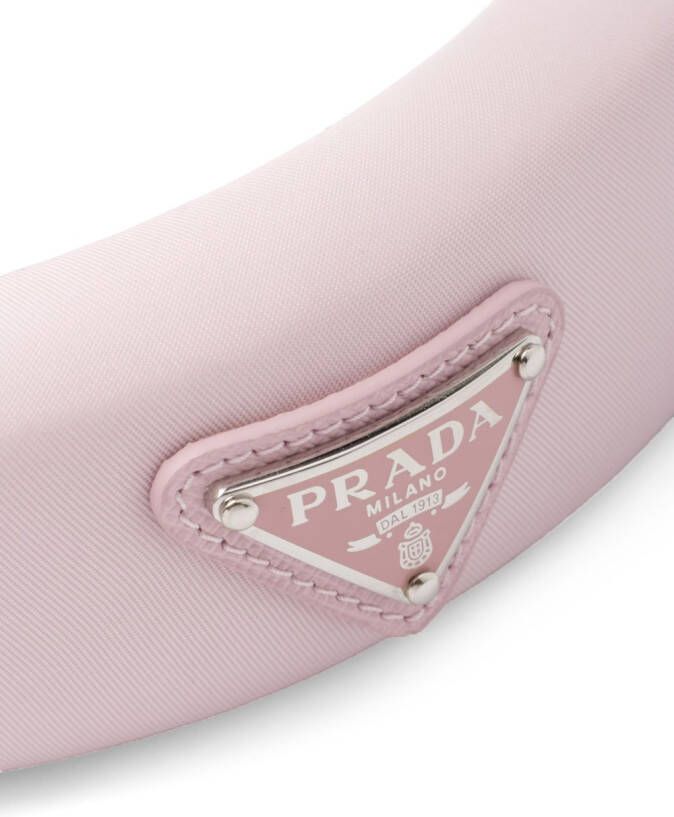 Prada Re-Nylon haarband met logo Roze